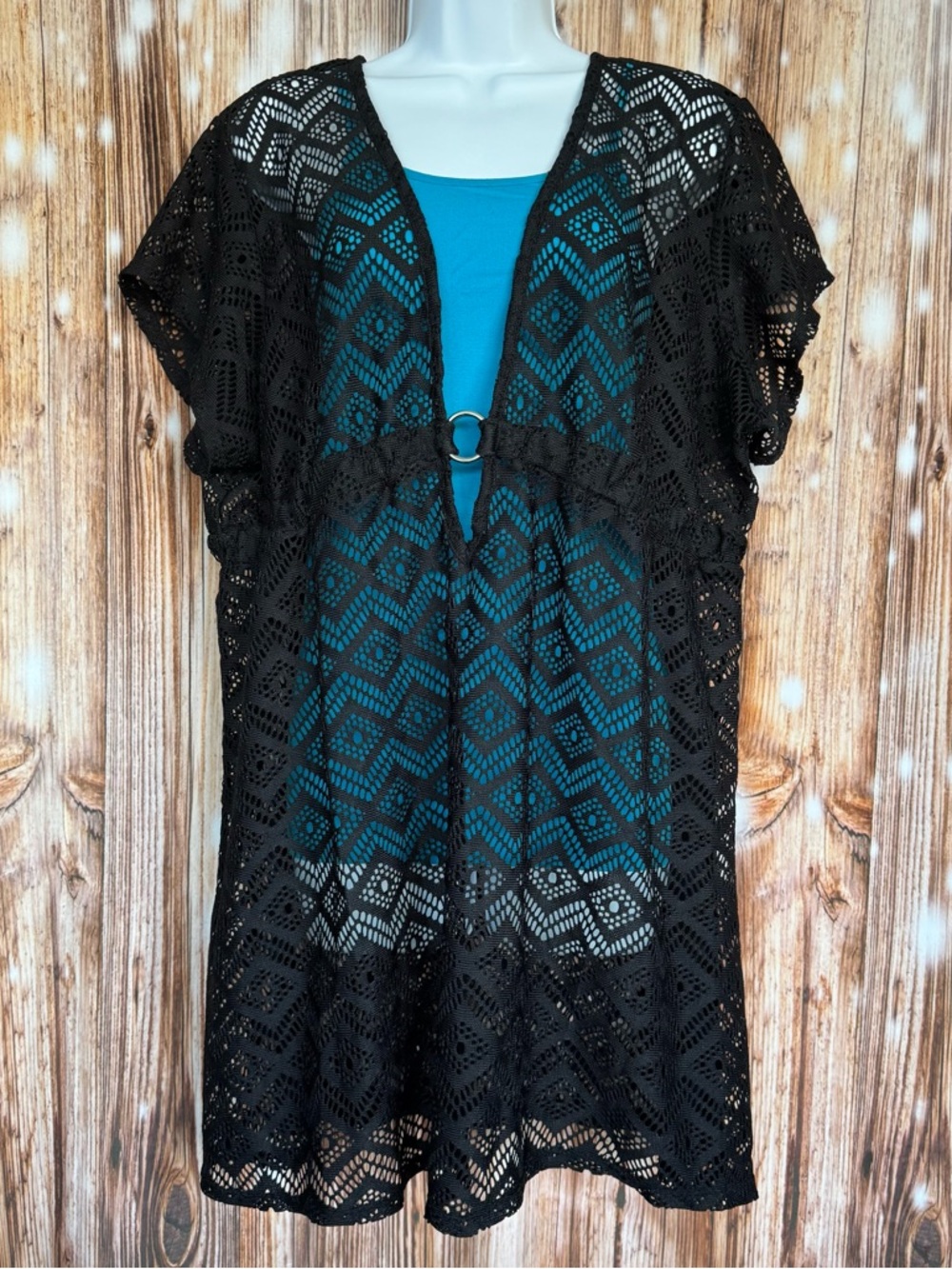 Catalina Black Crochet Style Cover Up